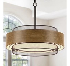 19.7 inch Farmhouse Chandeliers for Dining Room, 5-Light Rustic Large Round...