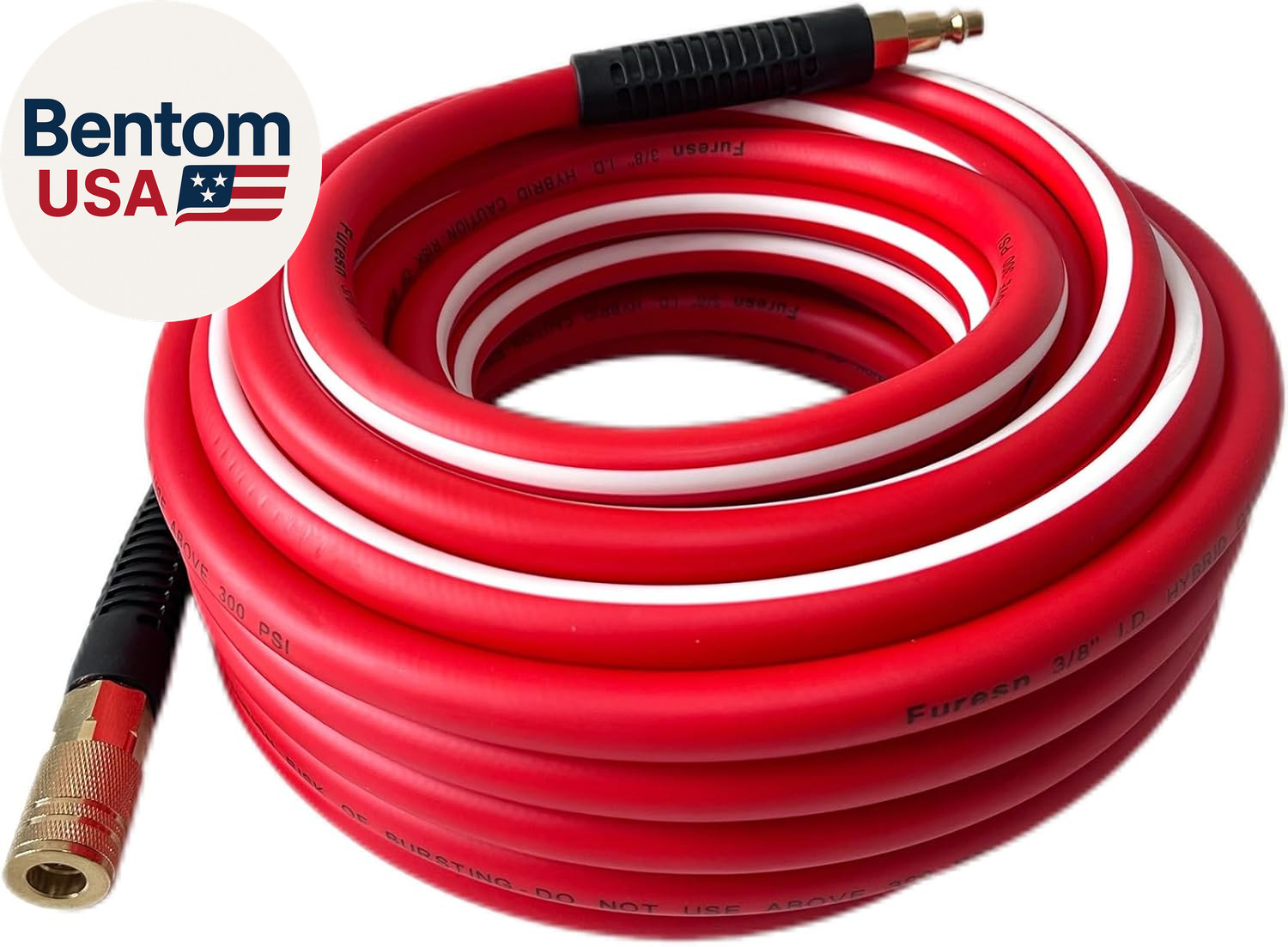 Air Hose 3/8 in X 25 Ft, Heavy Duty, Lightweight, Kink Resistant, Hybrid Air Com