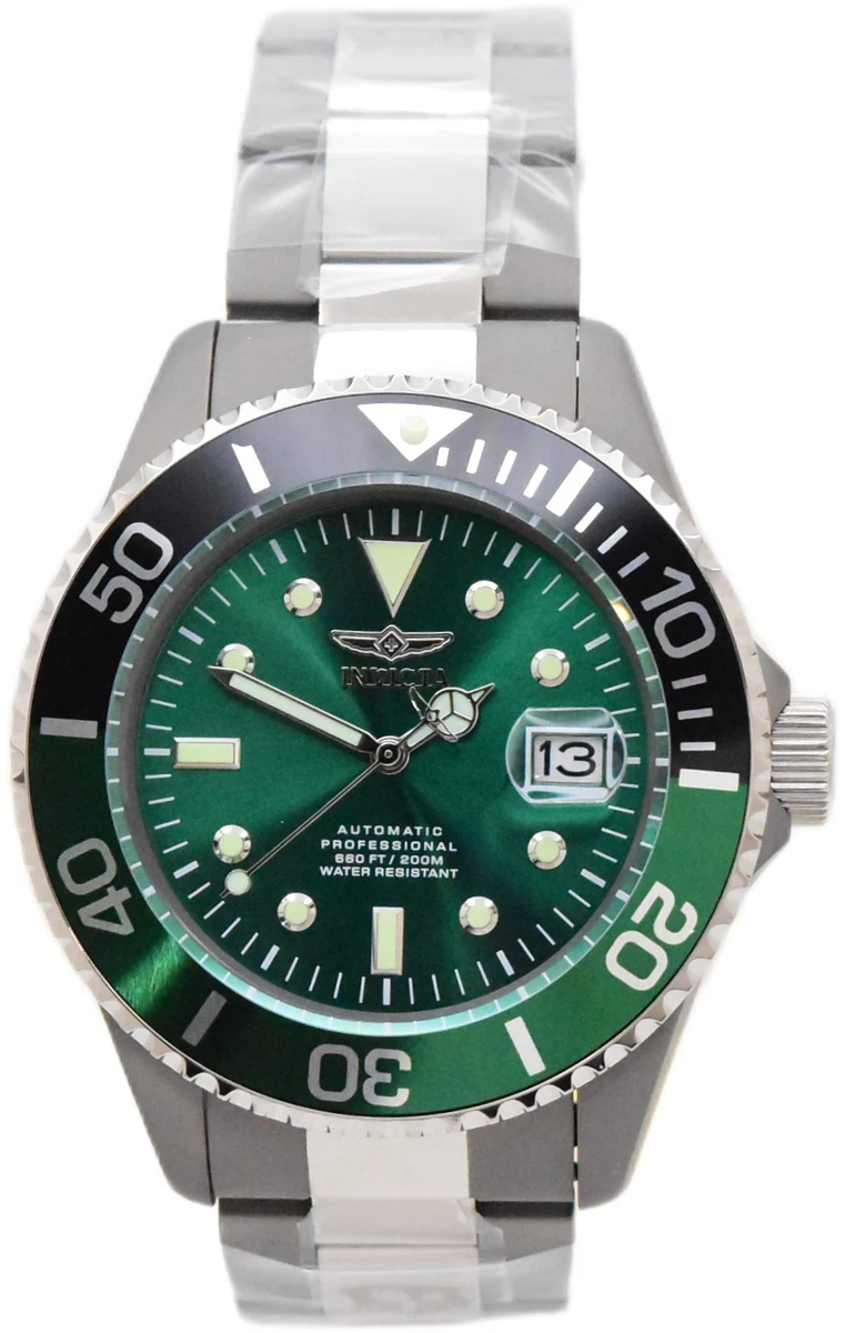 Reloj Invicta Pro Diver Completo Titanio Japón Automático NH35 Hombre 45mm Verde 36364