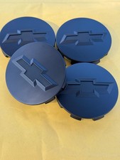 Chevy 4x 83mm Full Matte Black Wheel Center Caps Silverado Suburban Tahoe