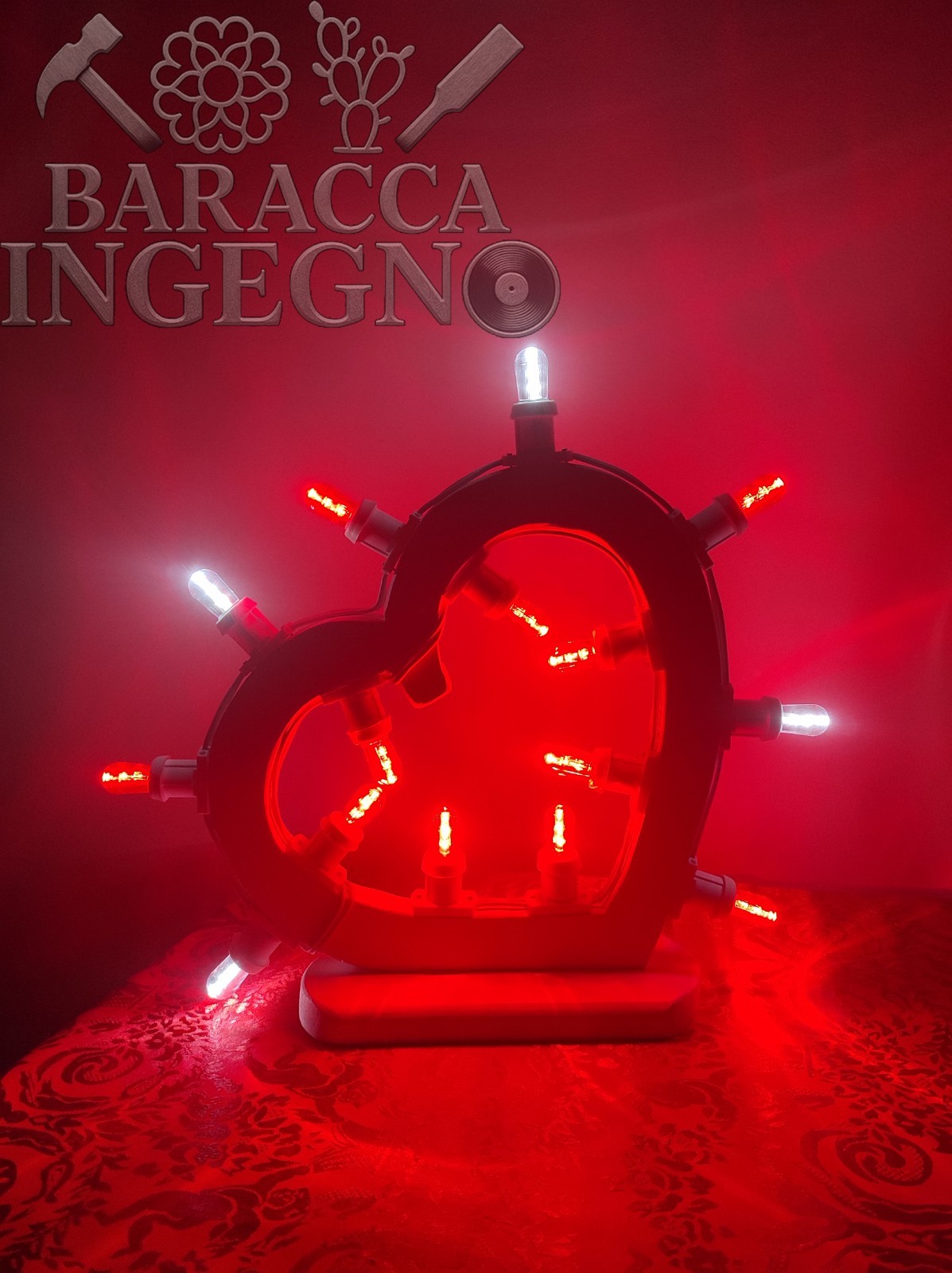 Luminarie Salentine Cuore 40x45: Arredo Artigianale Pugliese a LED