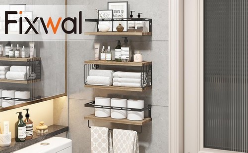 Wall Mounted Bathroom Shees Over Toilet, Rustic Wood Floating - Picture 21 of 52