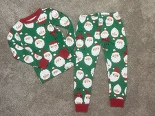 Carter's Toddler Green Santa Claus Print 2-Piece Cotton Pajama Set Size 4T