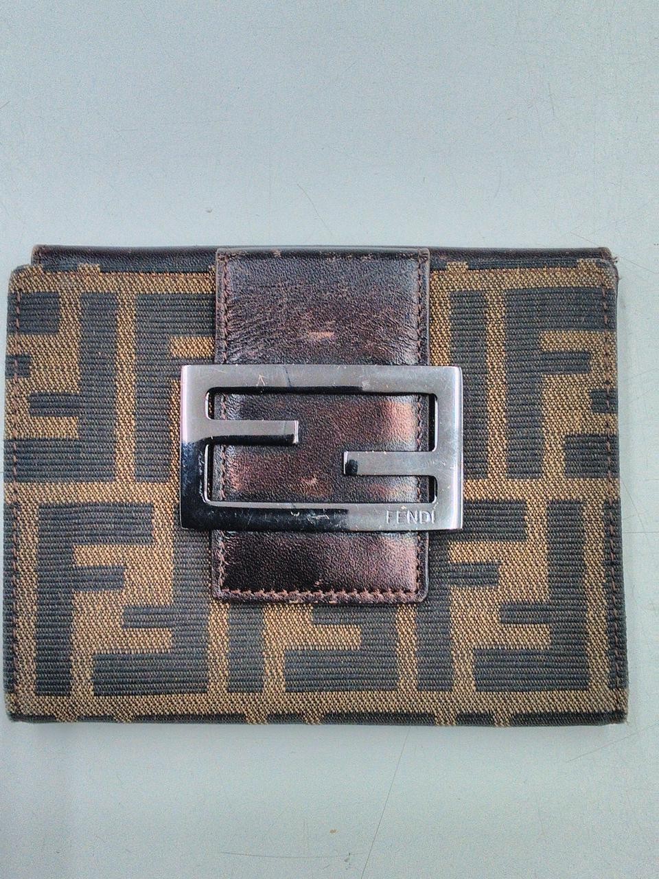 RARE FENDI Zuccato W hook wallet in iconic pattern