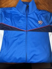 NBA Oklahoma City Thunder Jacket Mens Large Full Zipper Pocket LOT#88A VERY NICE