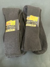 Kmart Mens Crew Socks Vintage Orlon Acrylic Nylon 2 Pairs Size 10-13 Brown New