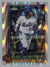 Luisangel Acuña 2025 Topps Chrome #56 Rookie Card (RC) RayWave Refractor NY Mets
