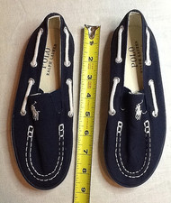 RALPH LOREN KIDS POLO SNEAKERS DARK BLUE SIZE 1 SLIP ON BLUE 92823A