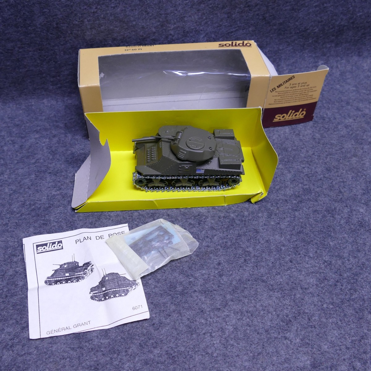 Solido General Grant 1:50 No 6071 Army Tank In Box Made In France