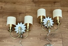 Pair of Original Gilt Two Light Sconces W/ Mi...