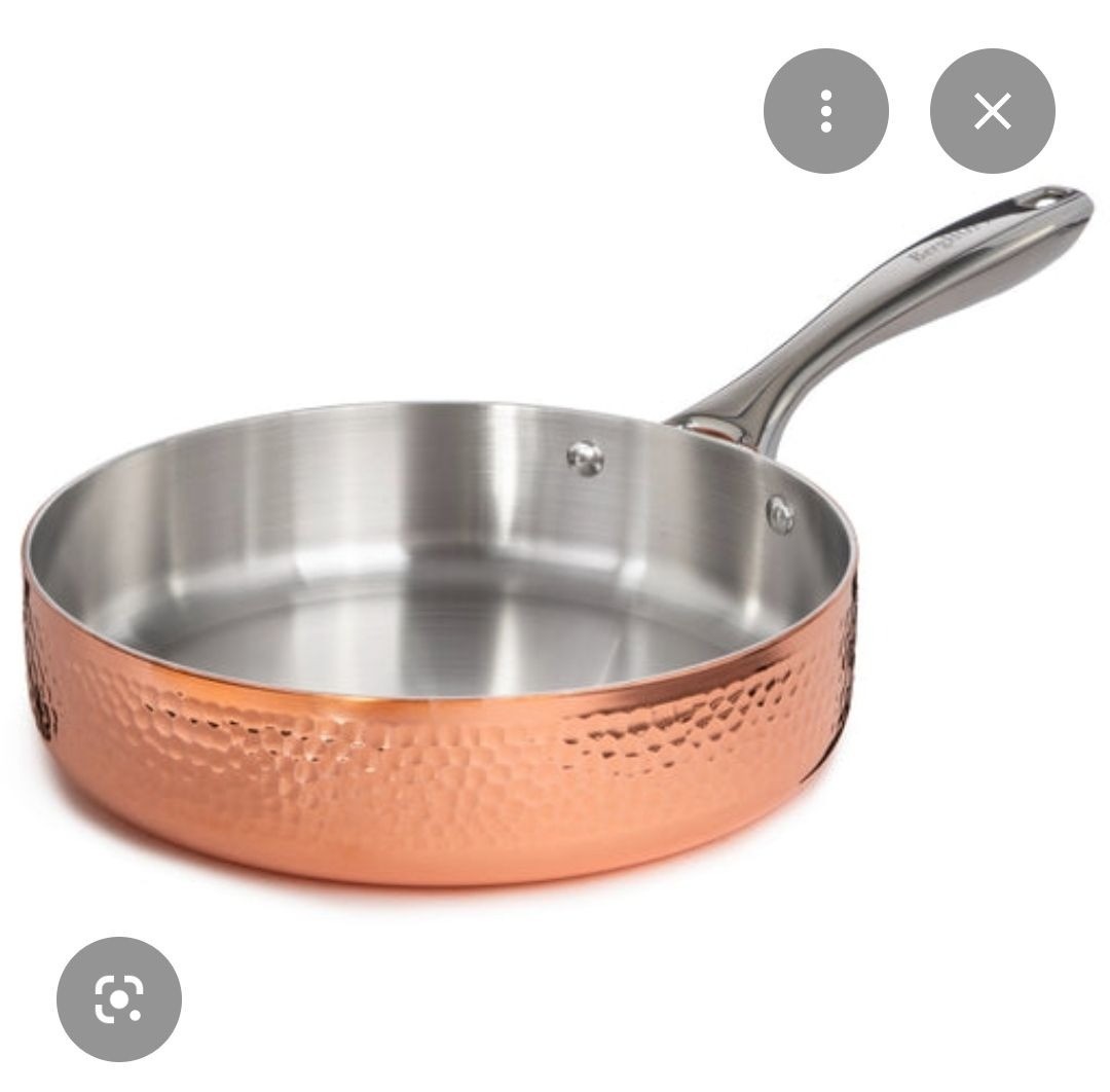 TWO BergHOFF Tri-Ply Polished Copper Cookware NWB