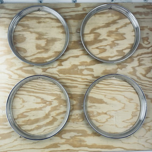 NEW 15” Ribbed Polished Stainless Beauty Rings Set Of 4 United Pacific A6224-5