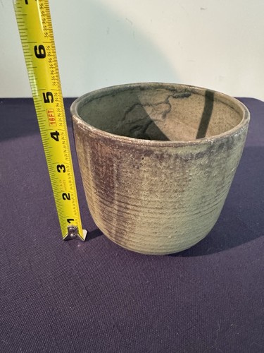 Vintage Hand Made Art Pottery Vase 5" Diameter - Picture 2 of 9