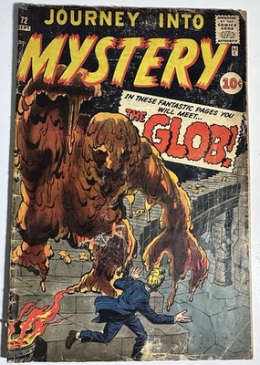 JOURNEY INTO MYSTERY #72 -MARVEL COMICS 1961 - THE GLOB -DITKO And KIRBY VG+!