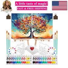 2-Pack 10''x12'' Couples Painting Kit Date Night, Sip and Paint Kit for Adult...