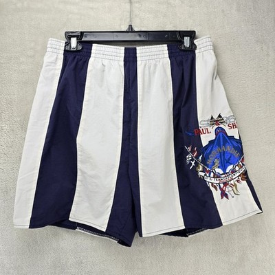 Paul & Shark Yachting Swim Trunks Lined Shorts Mens Large Stripes Embroidered 