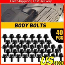 40PCS Body Bolts Screws Fastener Fender M6-1.0x 16mm Long- 10mm Hex- 17mm Washer