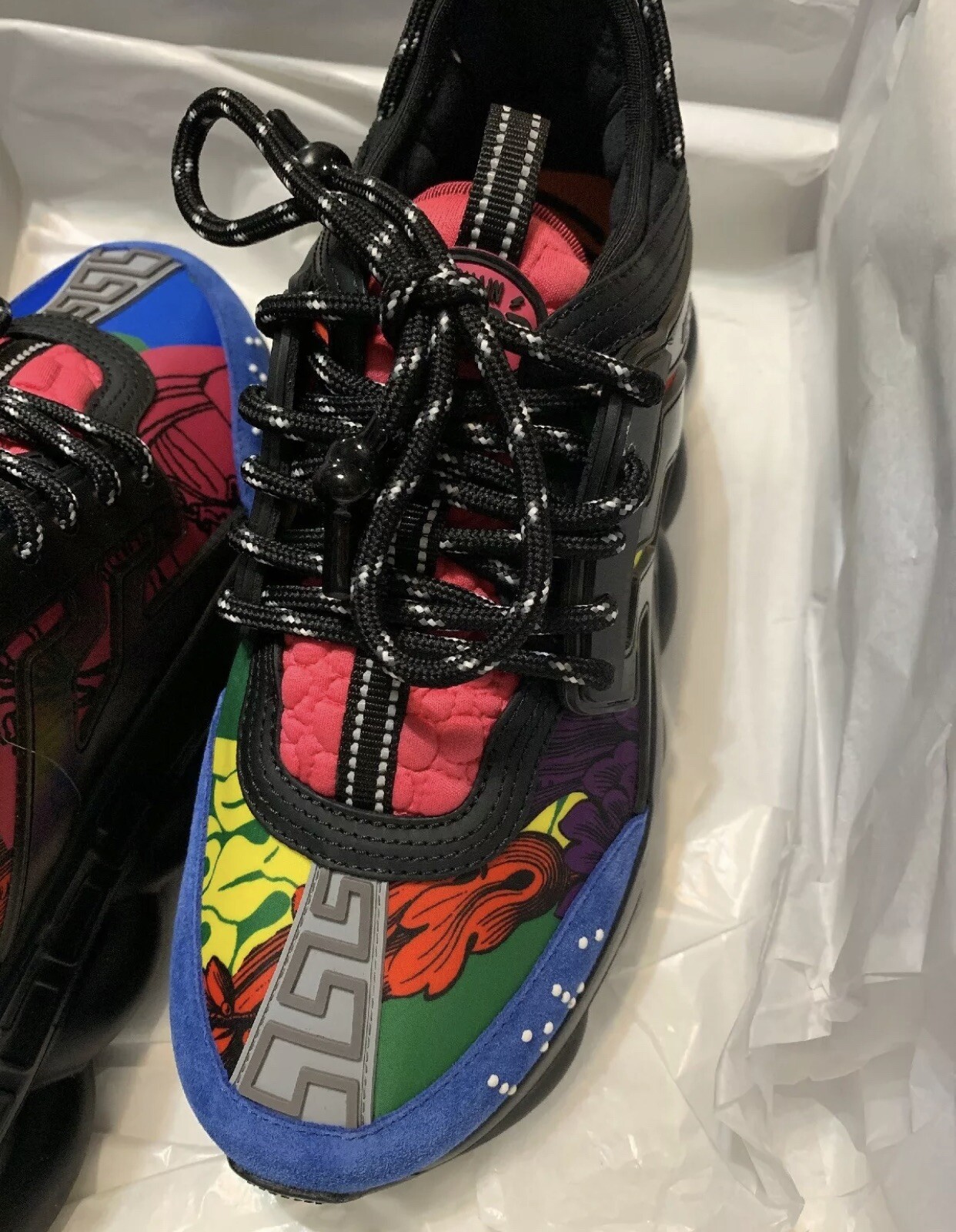 Versace Red & Black Chain Reaction Sneakers