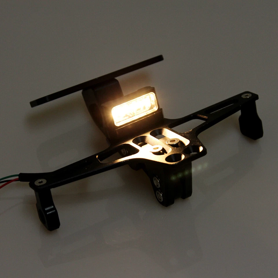 Motorcycle Fender Eliminator License Plate Holder Bracket Kit w/ LED Tail Light - Image 4 of 4