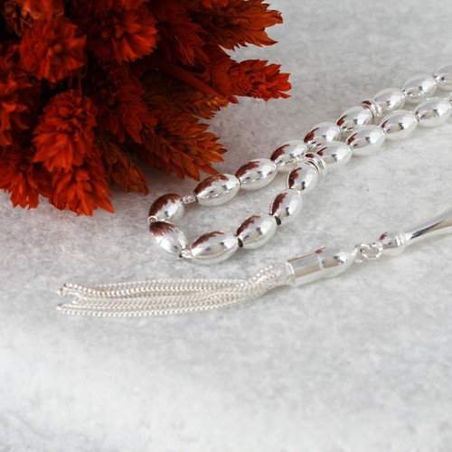 33 cuentas de oración de plata 925K - Tasbeeh de plata para musulmanes - Regalo islámico - Sibha - Imagen 8 de 11