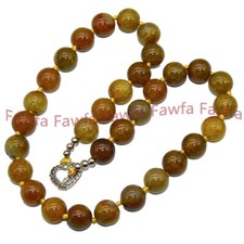 Natural Yellow Dragon Veins Agate 8/10/12mm Round Gems Beaded Necklace 18-58"
