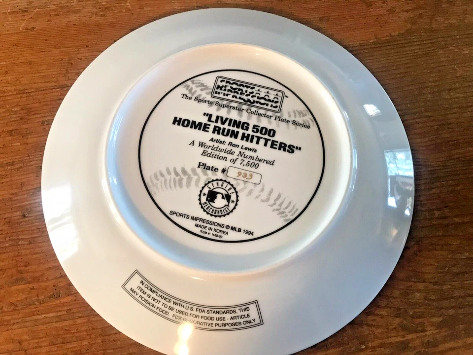 Autographed 500 Home Run Plate Frank Robinson Harmon Killebrew Mathews McCovey - Image 2 of 4