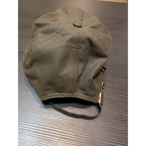 Barbour Waxed Cotton Baseball Cap Olive Green Adjustable Back - Picture 5 of 6