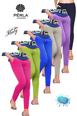 Weiche Damen Hose mit Schnürung bequeme Größen Made in Italy PERLE OVERSIZE 