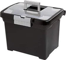 STERILITE Portable File Box, Black (ST1871-9004)