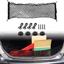 Car Rear Cargo Trunk Storage Net Elastic Mesh Hooks Organizer Suv Sedan