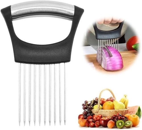 2024 Upgraded Onion Holder for Slicing, Stainless Steel Onion Slice Holder, Lemo
