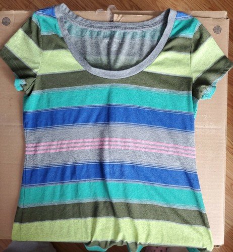 Women's Xhilaration Shirt Striped Multicolor Sleepwear Lounge Medium