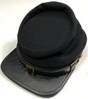 CIVIL WAR CSA CS CONFEDERATE BLACK WOOL KEPI FORAGE CAP HAT-LARGE