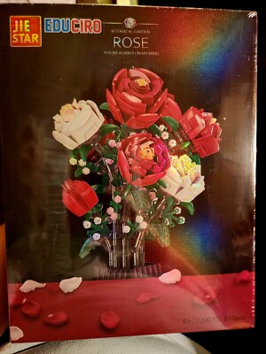 JIE STAR Bigearn Botanical Garden Rose Bouquet Building Set 818