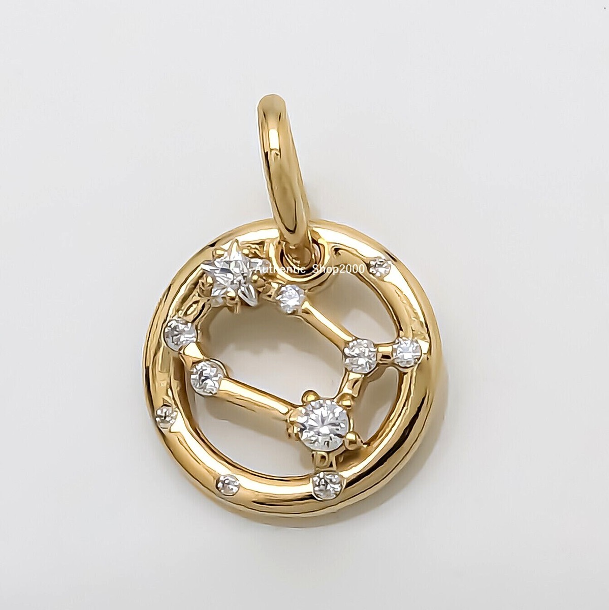 New 100% Authentic PANDORA 14K Gold Pl Gemini Zodiac Dangle Charm