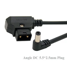 5ft D-TAP Male 2 Pin Rewirable Plug DC 5.5x2.5 mm Plug Angled Cord OD is 4.5mm