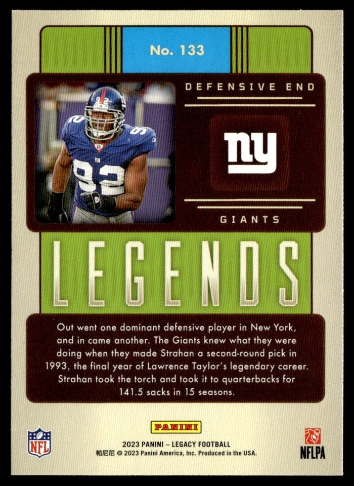 2023 Panini Legacy Legends Michael Strahan #133 BG6 - Image 2 of 2
