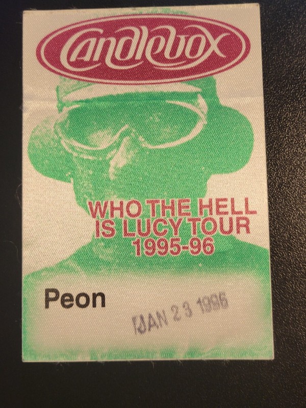 1995 CANDLEBOX - Green Peon backstage pass-unused-NOT SOLD TO THE PUBLIC