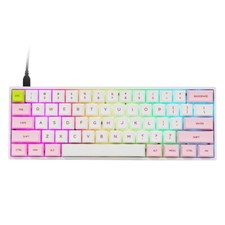 Pink White Hot Swappable Gaming Mechanical Keyboard RGB Backlit Type-C Cable