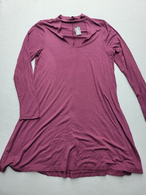 Express Womens Dress Large Red Trapeze Mini Long Sleeve Solid T Shirt Casual