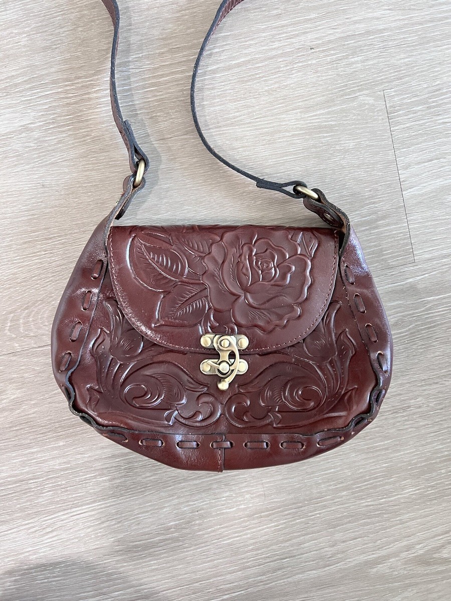 PATRICIA NASH Lucia Rose Tooled Leather Crossbody BRITISH 