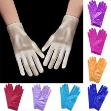Gloves Smooth Prom Mittens  Evening Ladies Wedding Party Satin Dress Short Wri L