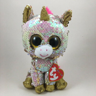 2020 TY Flippables 6'' FANTASIA Unicorn Beanie Boos Color Changing Sequin MWMTs