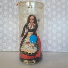 VTG Souvenir Swiss Girl Sleepy Eye Doll in Dress Cofter-Suisse Graubunden