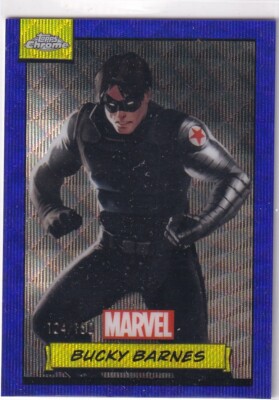 Topps Marvel Chrome 2024 Card Nr. 37 Bucky Barnes Blue Wave Refractor 124/150