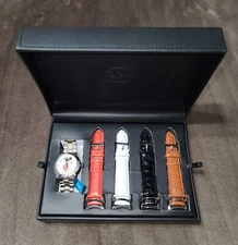 NIB MZ Berger Disney Mickey Mouse Limited Edition Unisex Watch Set 5 Bands-Works