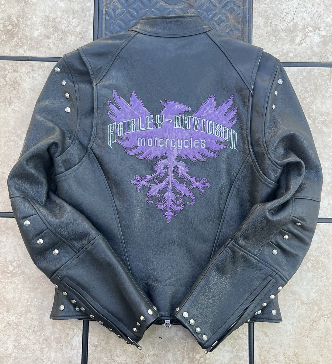 Vintage Harley Davidson Women's RISING PHOENIX Studded Leather