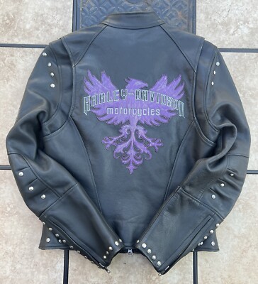 Vintage Harley Davidson Women's RISING PHOENIX Studded Leather