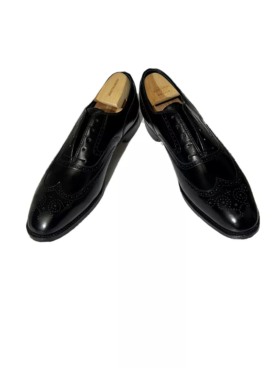 Johnston & Murphy Crown Aristocraft USA Made Black Leather Wingtip Size 13A/3A