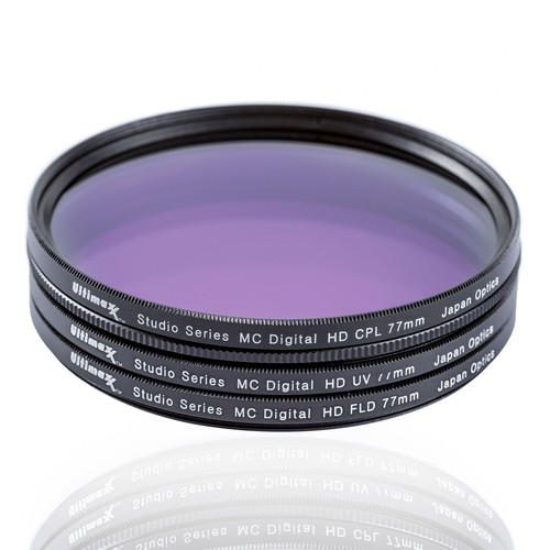 ULTIMAXX 3 Piece Multi Coated HD Filter Kit (UV, CPL, FLD) for Canon Nikon Sony - Picture 2 of 19